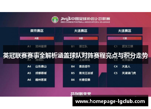 英冠联赛赛事全解析涵盖球队对阵赛程亮点与积分走势